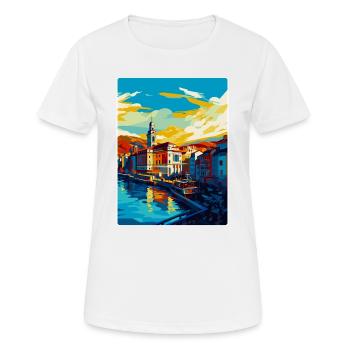 Bilbao Spain Vintage Travel Poster WPA Souvenir - Women's Breathable T-Shirt - white - Front - AI Model Female 172 dark (172cm)