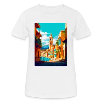 Carthagène Espagne Affiche de voyage vintage Souvenir WPA - T-shirt respirant Femme - blanc - Devant - AI Model Female 172 dark (172cm)