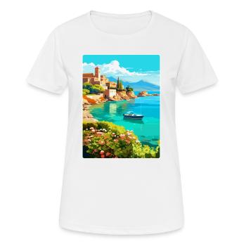 Crète Grèce Affiche de voyage vintage WPA Souvenir - T-shirt respirant Femme - blanc - Devant - AI Model Female 172 dark (172cm)