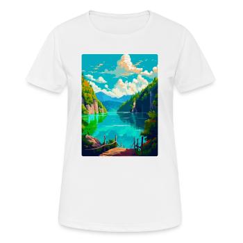 Nationalpark Plitvicer Seen Kroatien Reiseplakat - Frauen T-Shirt atmungsaktiv - Weiß - Vorne - AI Model Female 172 dark (172cm)