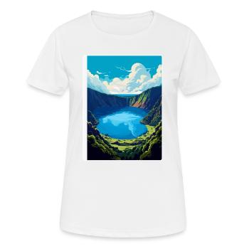 The Azores Portugal Vintage Travel Poster WPA Art - Women's Breathable T-Shirt - white - Front - AI Model Female 172 dark (172cm)