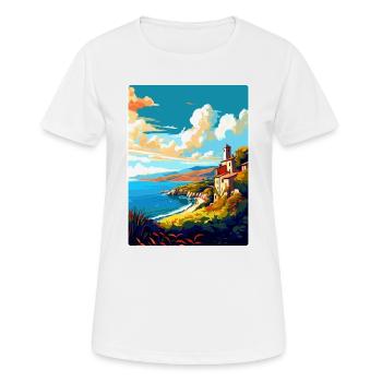 Galicia Spain Vintage Travel Poster WPA Souvenir - Women's Breathable T-Shirt - white - Front - AI Model Female 172 dark (172cm)
