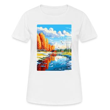 Oulu Finlande Affiche de voyage vintage WPA Souvenir - T-shirt respirant Femme - blanc - Devant - AI Model Female 172 dark (172cm)