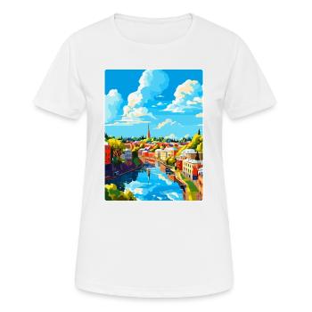 Turku Finnland Vintage Reiseplakat WPA Souvenir - Frauen T-Shirt atmungsaktiv - Weiß - Vorne - AI Model Female 172 dark (172cm)
