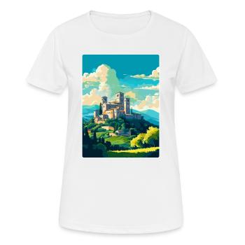 Assise, Italie, Affiche de voyage vintage, WPA, Souvenir - T-shirt respirant Femme - blanc - Devant - AI Model Female 172 dark (172cm)