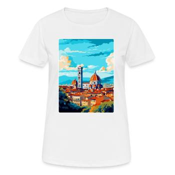 Florence Italy Vintage Travel Poster Souvenir WPA - Women's Breathable T-Shirt - white - Front - AI Model Female 172 dark (172cm)