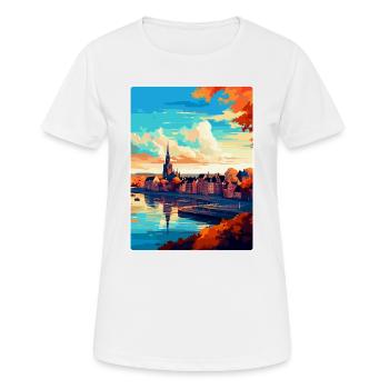 Nijmegen Netherlands Vintage Travel Poster WPA Art - Women's Breathable T-Shirt - white - Front - AI Model Female 172 dark (172cm)