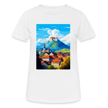 Ljubljana Slovenia Vintage Travel Poster Souvenir - Women's Breathable T-Shirt - white - Front - AI Model Female 172 dark (172cm)