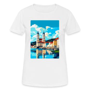 Passau Germany Vintage Travel Poster Souvenir WPA - Women's Breathable T-Shirt - white - Front - AI Model Female 172 dark (172cm)