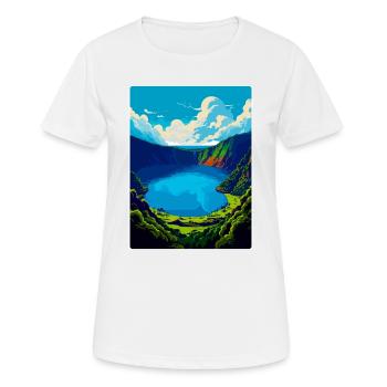 The Azores Portugal Vintage Travel Poster Souvenir - Women's Breathable T-Shirt - white - Front - AI Model Female 172 dark (172cm)