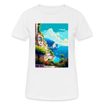 Capri Italy Vintage Travel Poster WPA Art Souvenir - Women's Breathable T-Shirt - white - Front - AI Model Female 172 dark (172cm)