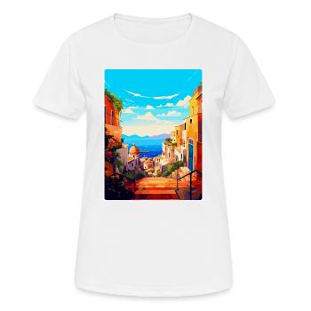 Naples Italy Vintage Travel Poster WPA Souvenir - Women's Breathable T-Shirt - white - Front - AI Model Female 172 dark (172cm)