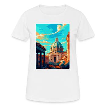 Rome Italy Vintage Travel Poster Souvenir Postcard - Women's Breathable T-Shirt - white - Front - AI Model Female 172 dark (172cm)