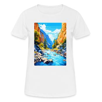 Samaria Schlucht Griechenland Vintage Reise Poster WPA Kunst - Frauen T-Shirt atmungsaktiv - Weiß - Vorne - AI Model Female 172 dark (172cm)