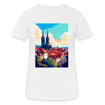 Brno République tchèque Poster de voyage vintage souvenir - T-shirt respirant Femme - blanc - Devant - AI Model Female 172 dark (172cm)