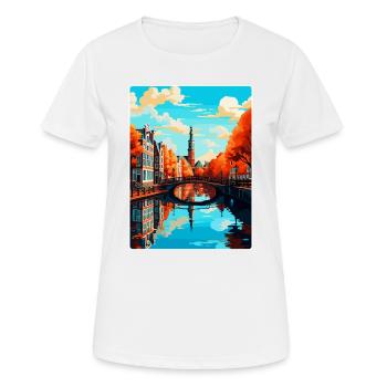 Amsterdam Netherlands Vintage Travel Poster WPA - Women's Breathable T-Shirt - white - Front - AI Model Female 172 dark (172cm)