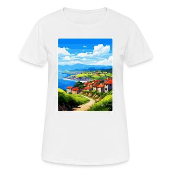 Basque Country Spain Vintage Travel Poster WPA Art - Women's Breathable T-Shirt - white - Front - AI Model Female 172 dark (172cm)
