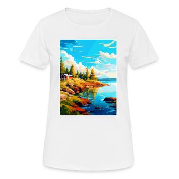 Ålandinseln Finnland Vintage Reiseplakat WPA - Frauen T-Shirt atmungsaktiv - Weiß - Vorne - AI Model Female 172 dark (172cm)