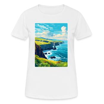 Péninsule de Dingle Irlande Royaume-Uni Affiche de voyage vintage - T-shirt respirant Femme - blanc - Devant - AI Model Female 172 dark (172cm)