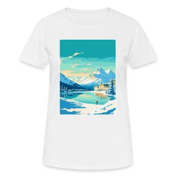 St Moritz Suisse Affiche de voyage vintage WPA - T-shirt respirant Femme - blanc - Devant - AI Model Female 172 dark (172cm)