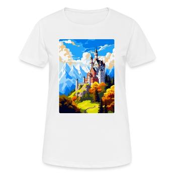 Château de Neuschwanstein Allemagne Affiche de voyage WPA - T-shirt respirant Femme - blanc - Devant - AI Model Female 172 dark (172cm)