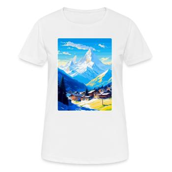 Chamonix France Vintage Travel Poster Souvenir WPA - Women's Breathable T-Shirt - white - Front - AI Model Female 172 dark (172cm)