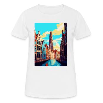 Antwerp Belgium Vintage Travel Poster Souvenir WPA - Women's Breathable T-Shirt - white - Front - AI Model Female 172 dark (172cm)