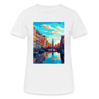 Amsterdam Netherlands Vintage Travel Poster WPA - Women's Breathable T-Shirt - white - Front - AI Model Female 172 dark (172cm)