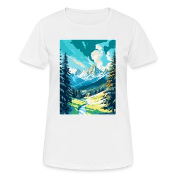 St Moritz Suisse Affiche de voyage vintage WPA - T-shirt respirant Femme - blanc - Devant - AI Model Female 172 dark (172cm)