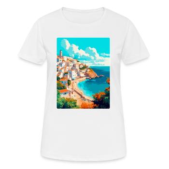 Ibiza Spain Vintage Travel Poster WPA Art Souvenir - Women's Breathable T-Shirt - white - Front - AI Model Female 172 dark (172cm)