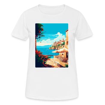 Rhodes Grèce Vintage Voyage Poster WPA Souvenir - T-shirt respirant Femme - blanc - Devant - AI Model Female 172 dark (172cm)
