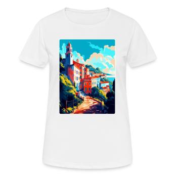 Sintra Portugal Affiche de voyage vintage Souvenir WPA - T-shirt respirant Femme - blanc - Devant - AI Model Female 172 dark (172cm)