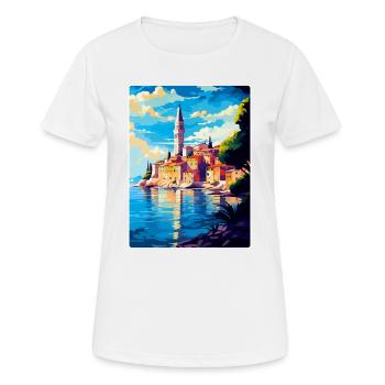 Rovinj Kroatien Vintage Reiseplakat Souvenir WPA - Frauen T-Shirt atmungsaktiv - Weiß - Vorne - AI Model Female 172 dark (172cm)