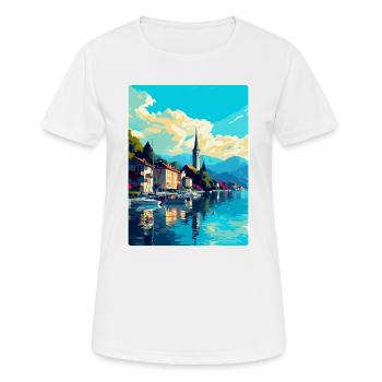 Bregenz Autriche Affiche de voyage vintage souvenir WPA - T-shirt respirant Femme - blanc - Devant - AI Model Female 172 dark (172cm)