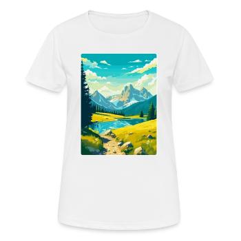 Parc national de Durmitor Monténégro Affiche de voyage - T-shirt respirant Femme - blanc - Devant - AI Model Female 172 dark (172cm)