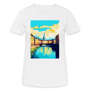 Turin Italy Vintage Travel Poster WPA Art Souvenir - Women's Breathable T-Shirt - white - Front - AI Model Female 172 dark (172cm)