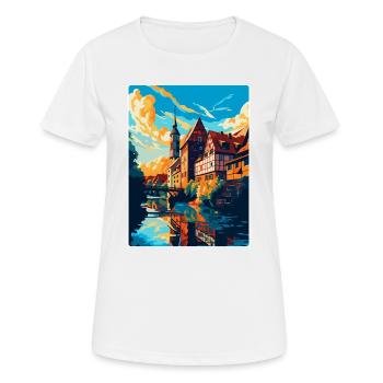 Nuremberg Allemagne Affiche de voyage vintage souvenir - T-shirt respirant Femme - blanc - Devant - AI Model Female 172 dark (172cm)
