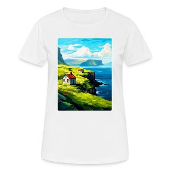 Îles Féroé Danemark Affiche de voyage vintage WPA - T-shirt respirant Femme - blanc - Devant - AI Model Female 172 dark (172cm)