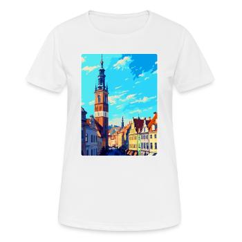 Breslau Polen Vintage Reiseplakat Souvenir WPA - Frauen T-Shirt atmungsaktiv - Weiß - Vorne - AI Model Female 172 dark (172cm)