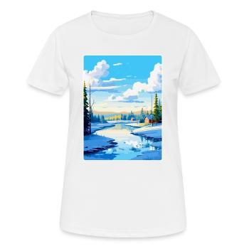 Rovaniemi Finlande Affiche de voyage vintage souvenir - T-shirt respirant Femme - blanc - Devant - AI Model Female 172 dark (172cm)