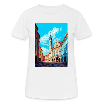 Rzeszow Pologne Affiche de voyage vintage Souvenir WPA - T-shirt respirant Femme - blanc - Devant - AI Model Female 172 dark (172cm)