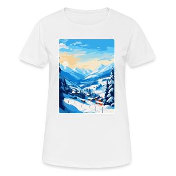 Saalbach Autriche Affiche de voyage vintage souvenir - T-shirt respirant Femme - blanc - Devant - AI Model Female 172 dark (172cm)