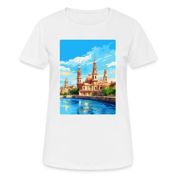 Saragossa Spanien Vintage Reiseplakat Souvenir WPA - Frauen T-Shirt atmungsaktiv - Weiß - Vorne - AI Model Female 172 dark (172cm)