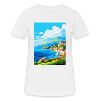 Péninsule de Mani Grèce Affiche de voyage vintage WPA - T-shirt respirant Femme - blanc - Devant - AI Model Female 172 dark (172cm)