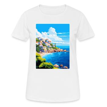 Île d’Alonissos Grèce Affiche de voyage vintage WPA - T-shirt respirant Femme - blanc - Devant - AI Model Female 172 dark (172cm)