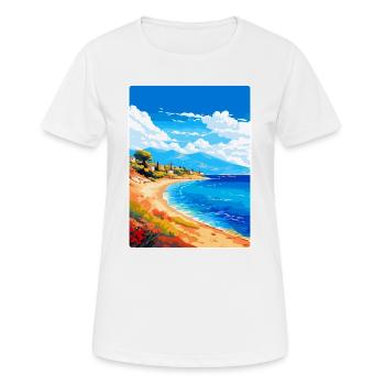Affiche de voyage vintage de l’île d’Agistri en Grèce WPA - T-shirt respirant Femme - blanc - Devant - AI Model Female 172 dark (172cm)