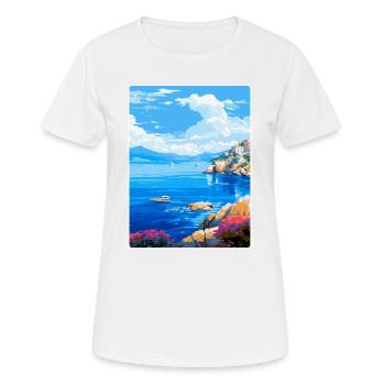 Îles Saroniques Grèce Affiche de voyage vintage WPA - T-shirt respirant Femme - blanc - Devant - AI Model Female 172 dark (172cm)