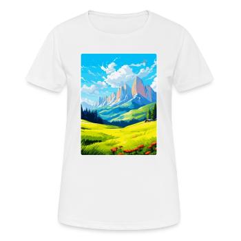 Dolomiten Italien Vintage Reiseplakat Souvenir WPA - Frauen T-Shirt atmungsaktiv - Weiß - Vorne - AI Model Female 172 dark (172cm)