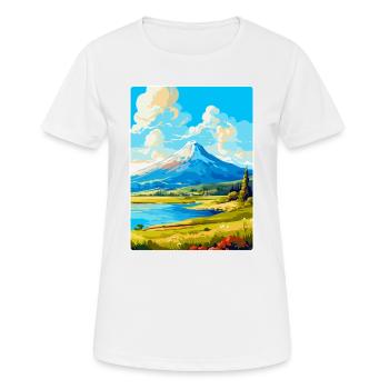 Mont Dirfi Grèce Affiche de voyage vintage souvenir - T-shirt respirant Femme - blanc - Devant - AI Model Female 172 dark (172cm)