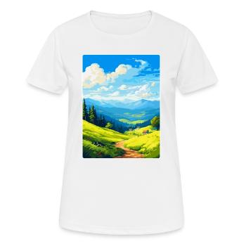 Affiche de voyage vintage des montagnes du Harz en Allemagne WPA - T-shirt respirant Femme - blanc - Devant - AI Model Female 172 dark (172cm)